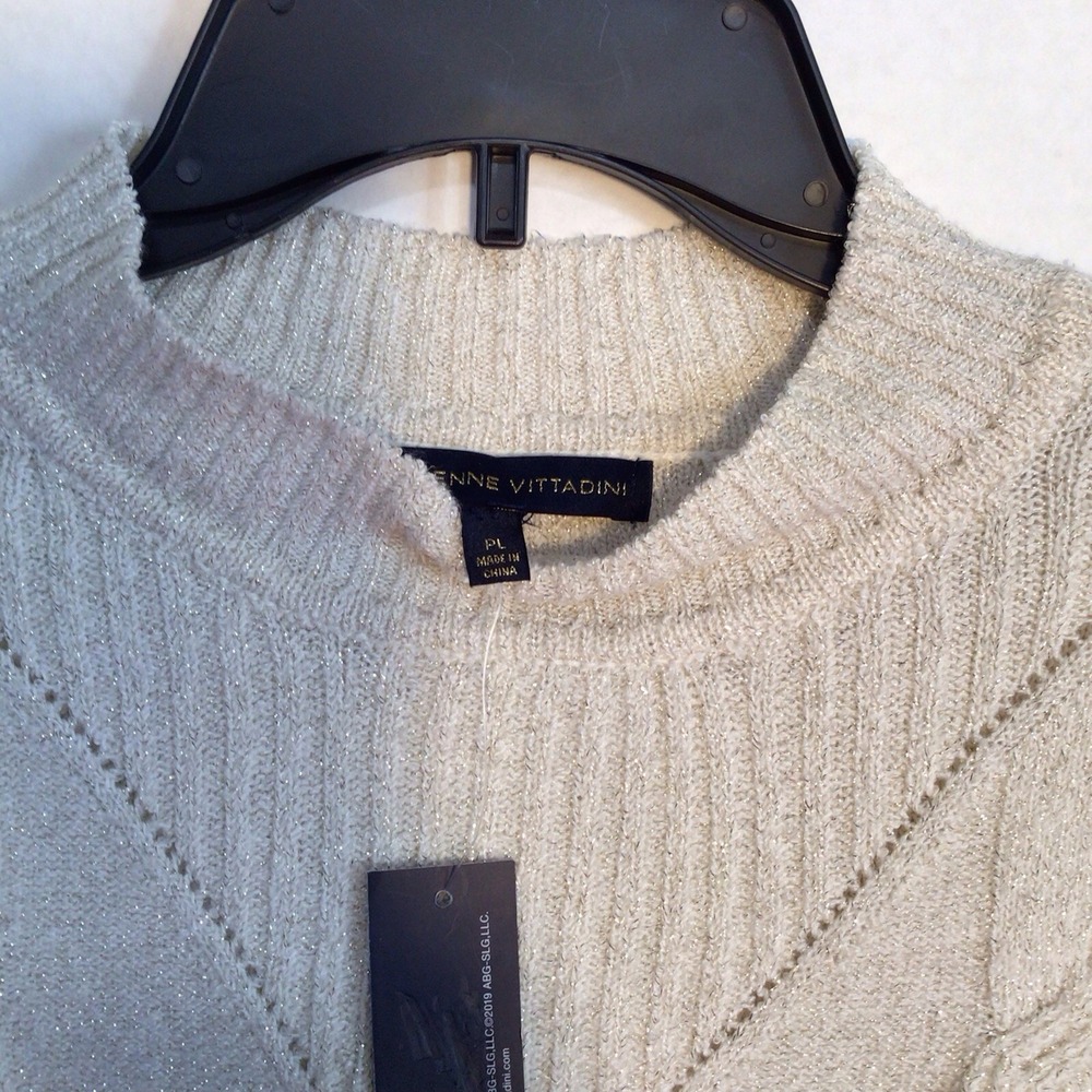 ADRIENNE VITTADINI Sweater‎ Women's PL Knit Pullover With Glamour NWT - Picture 4 of 13